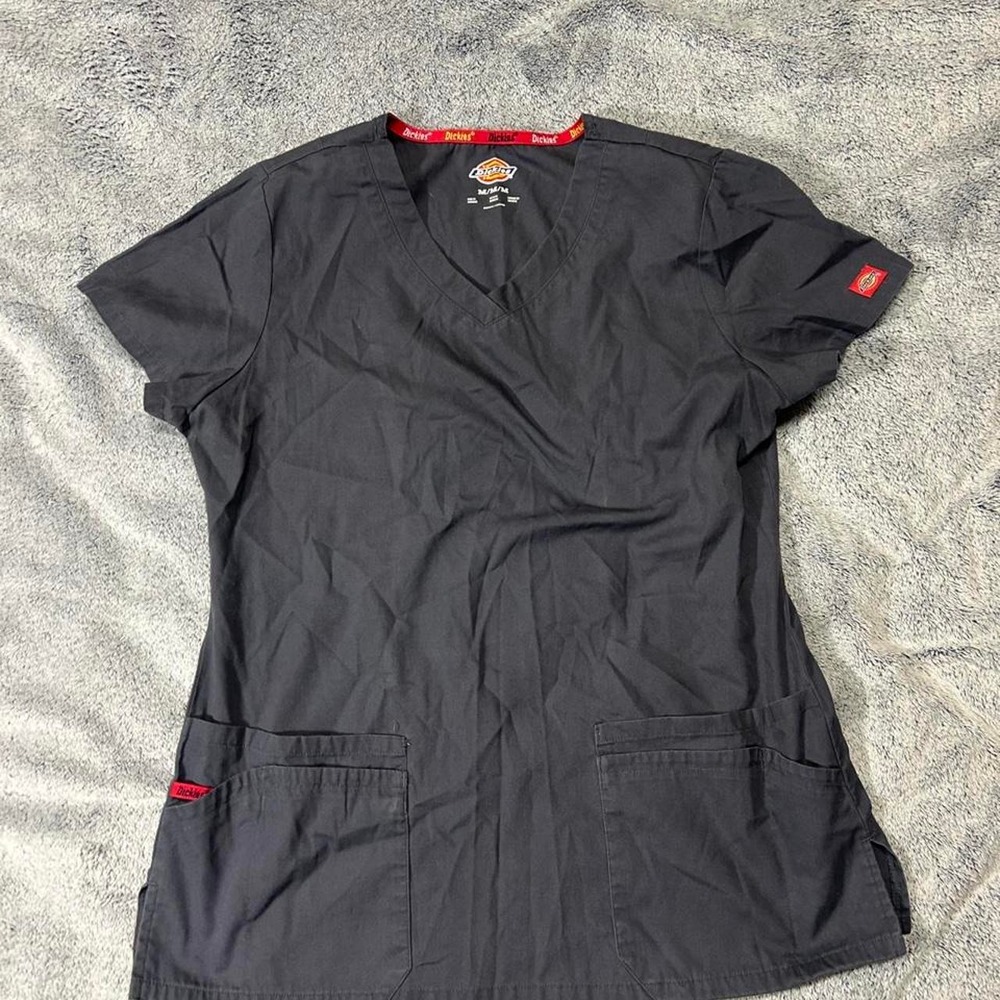 Dickies Women's Black V-Neck Scrub Top Size Medium